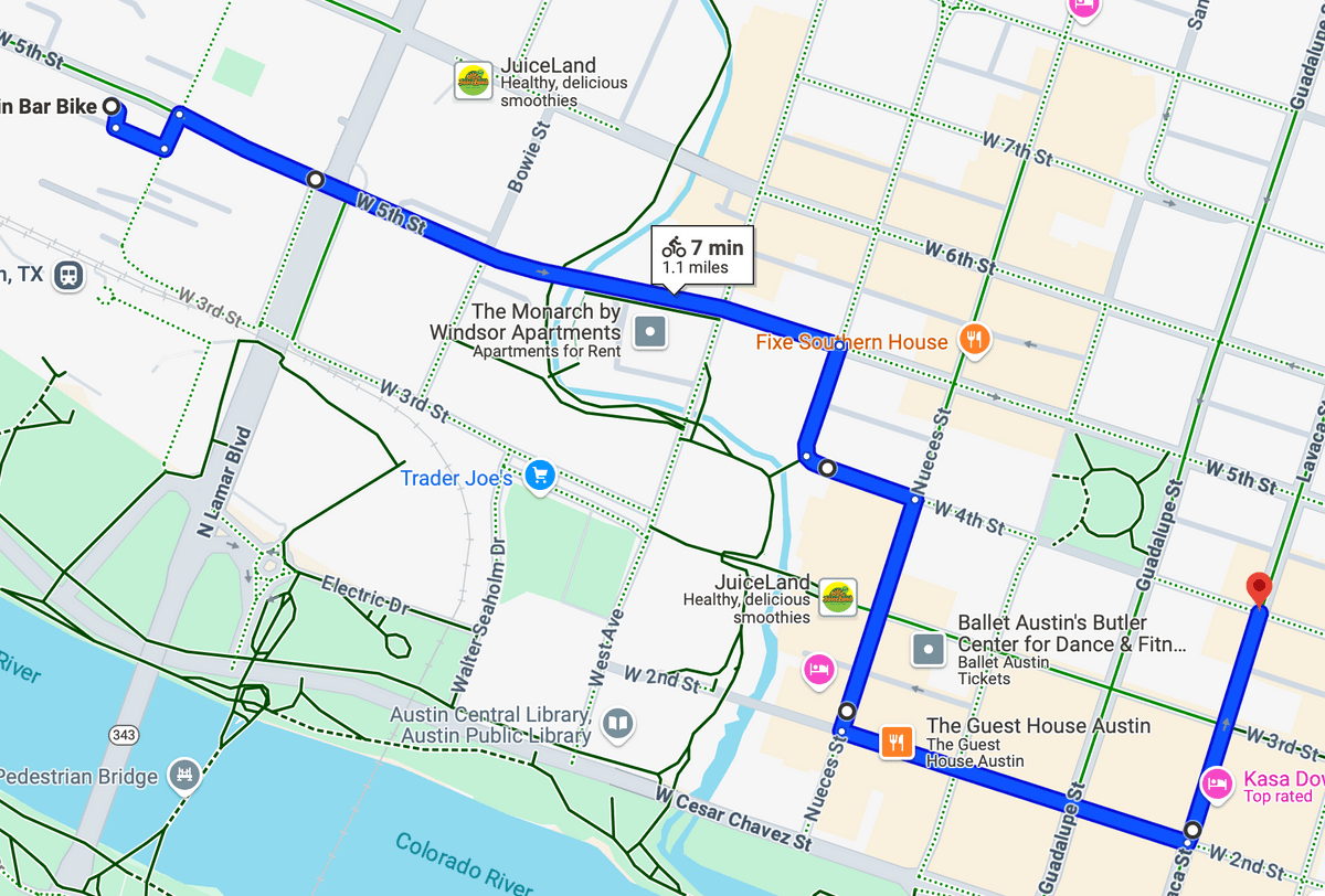Route map for 4th Street District